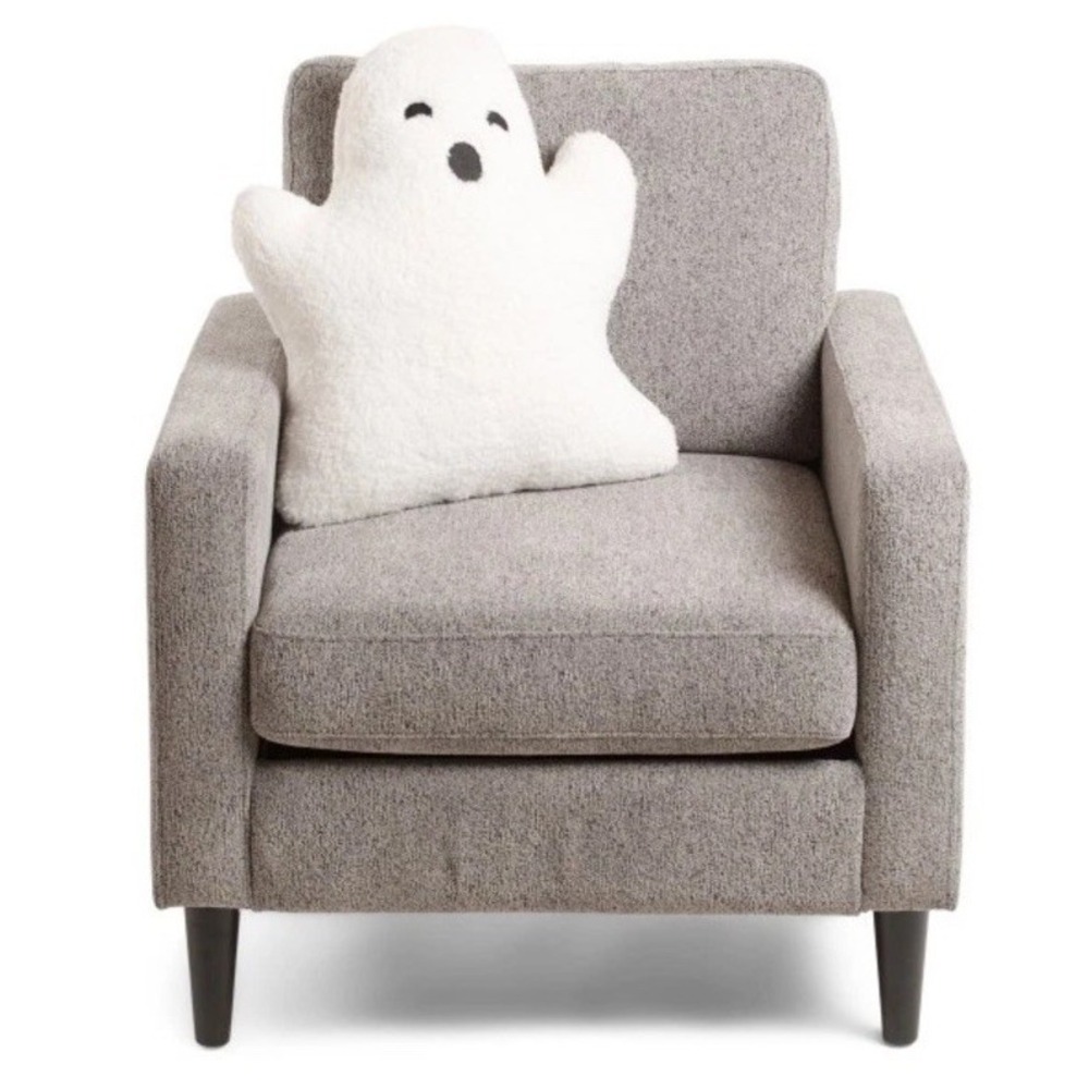 New Martha Stewart White Sherpa Ghost Shaped Throw Pillow 19x22